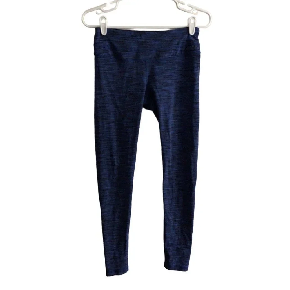 Lucy Women Sz S Blue Heathered Stretch Athletic Active Workout Leggings